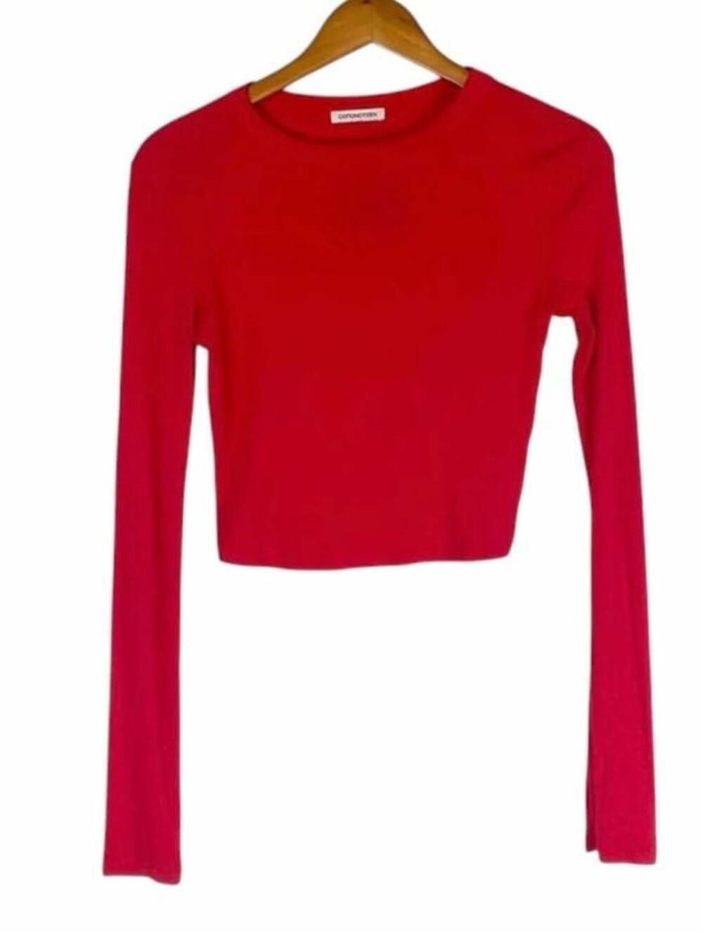 Cotton Citizen Verona Crop Shirt in Pink Cherry Cast Size Medium - Picture 2 of 5